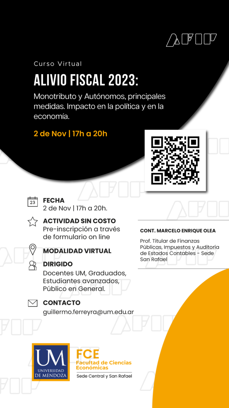 Curso virtual: Alivio Fiscal 2023. Monotributo y Autónomos, principales ...