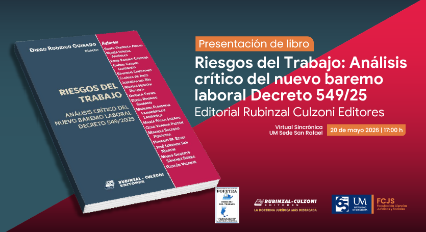 Presentarán en San Rafael el libro «Riesgos del Trabajo», un análisis clave sobre el nuevo baremo laboral