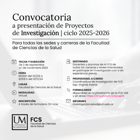 FCS - Convocatoria abierta para proyectos de Investigación Ciclo 2025/ ...