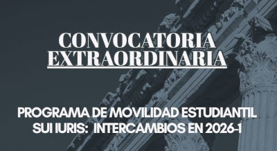 Programa de movilidad estudiantil SUI IURIS: Convocatoria para intercambios en  2026 – 1 segunda vuelta