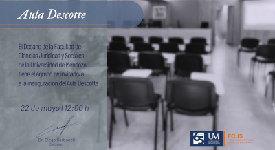 Inauguración del Aula Descotte en la Universidad de Mendoza