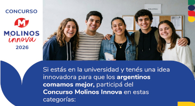 Convocatoria abierta para Molinos Innova 2026: una oportunidad de innovación, pasantías y formación para estudiantes de la Universidad de Mendoza