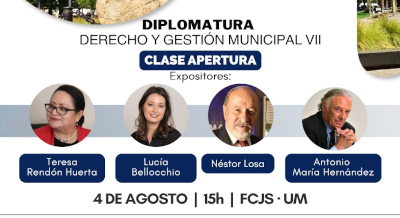 Invitación a la Clase de Apertura de la Séptima Edición de la Diplomatura en Derecho y Gestión Municipal